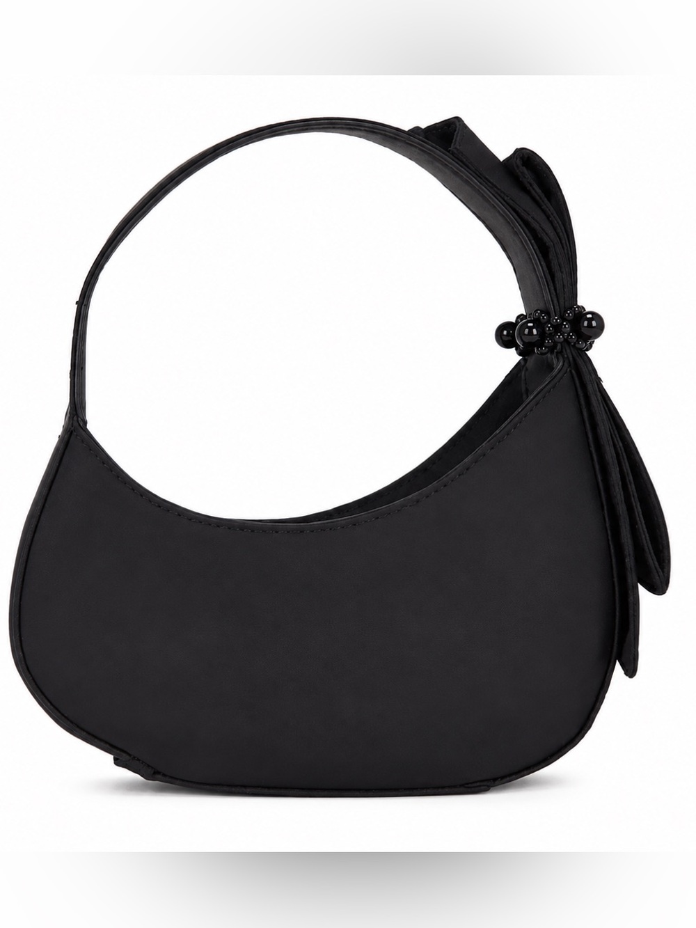 8 Other Reasons x Revolve Black Beaded Bow Shoulder Bag NWT